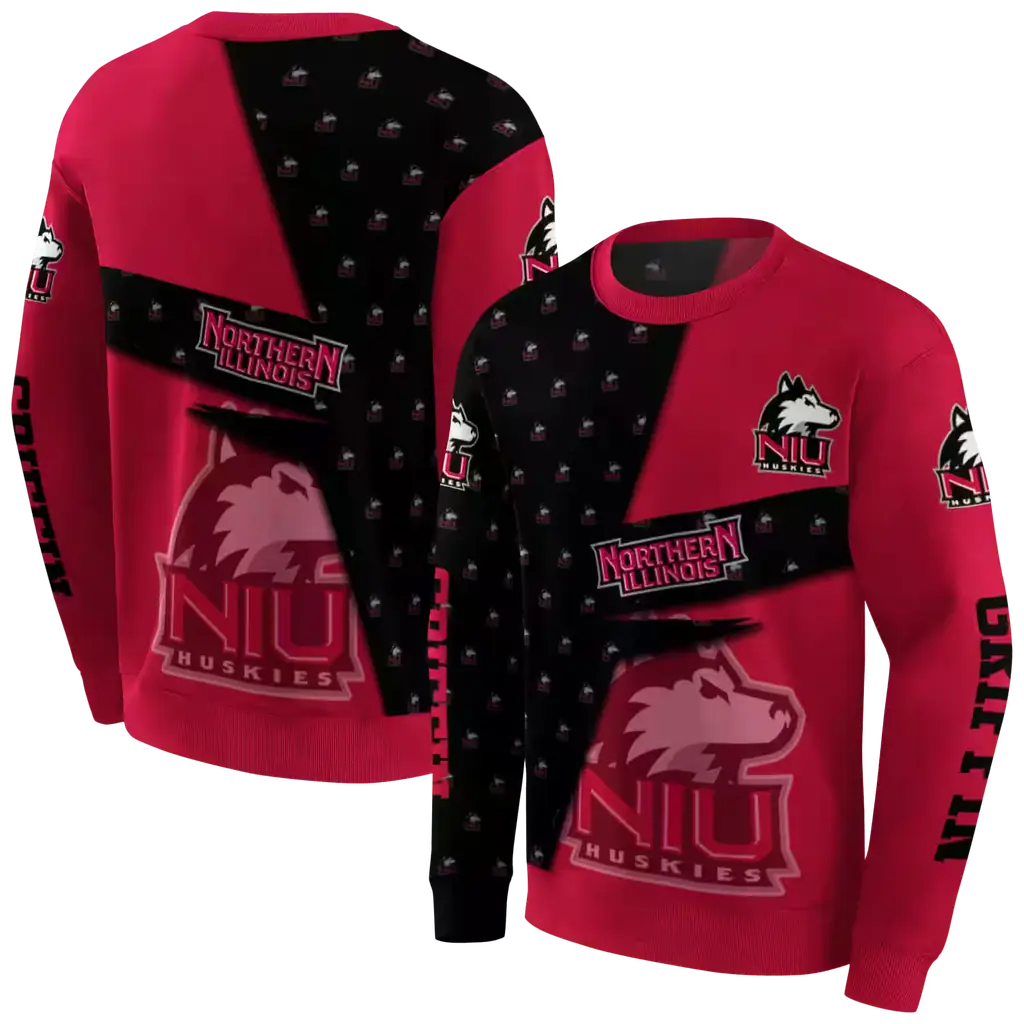 customized northern illinois huskies abstract shape red hoodie premium grade customized northern illinois huskies abstract shape red hoodie premium grade