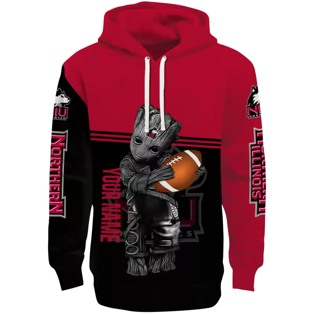 customized northern illinois huskies baby groot red black hoodie best selling customized northern illinois huskies baby groot red black hoodie best selling