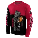 customized northern illinois huskies baby groot red black hoodie best selling