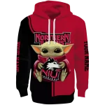 customized northern illinois huskies baby yoda red black hoodie best selling