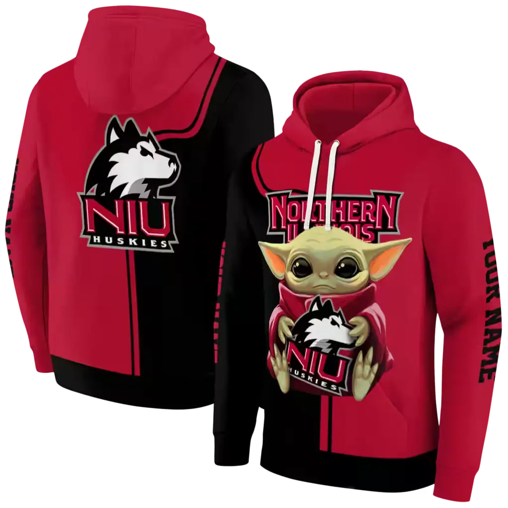 customized northern illinois huskies baby yoda red black hoodie fashion forward customized northern illinois huskies baby yoda red black hoodie fashion forward