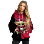 customized northern illinois huskies baby yoda red black hoodie best selling