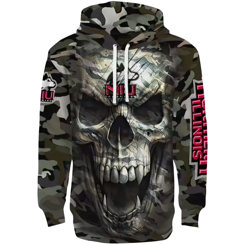 customized northern illinois huskies camo skull hoodie best selling customized northern illinois huskies camo skull hoodie best selling