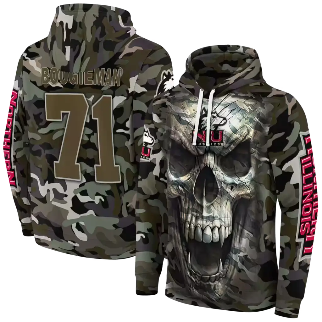 customized northern illinois huskies camo skull hoodie fashion forward customized northern illinois huskies camo skull hoodie fashion forward