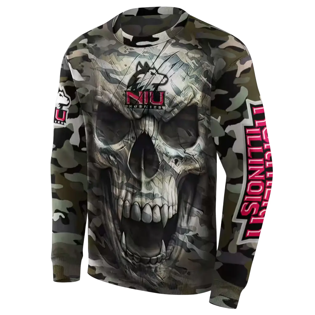 customized northern illinois huskies camo skull hoodie new arrival customized northern illinois huskies camo skull hoodie new arrival