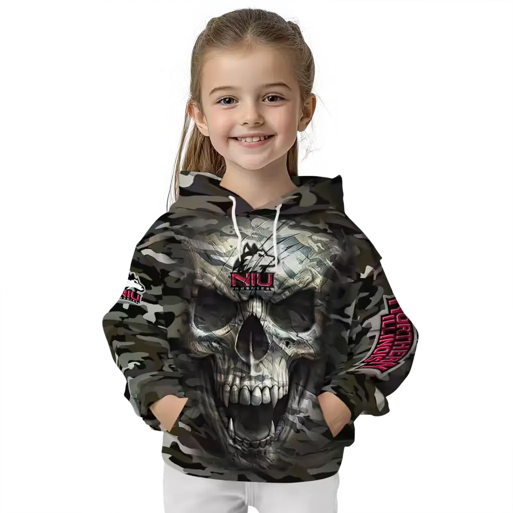 customized northern illinois huskies camo skull hoodie top rated customized northern illinois huskies camo skull hoodie top rated