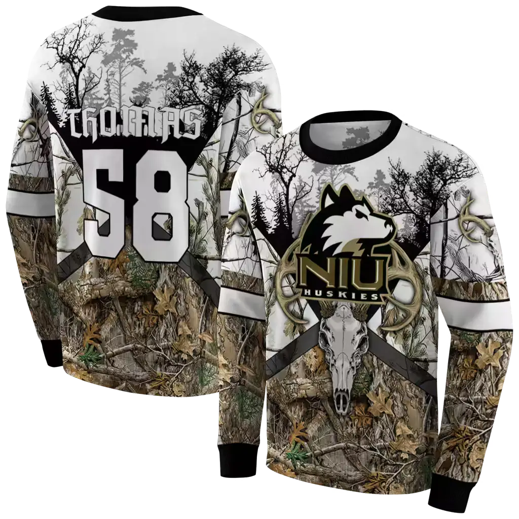 customized northern illinois huskies forest silhouette hoodie premium grade customized northern illinois huskies forest silhouette hoodie premium grade