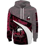 customized northern illinois huskies hexagonal mesh red black gray hoodie best selling