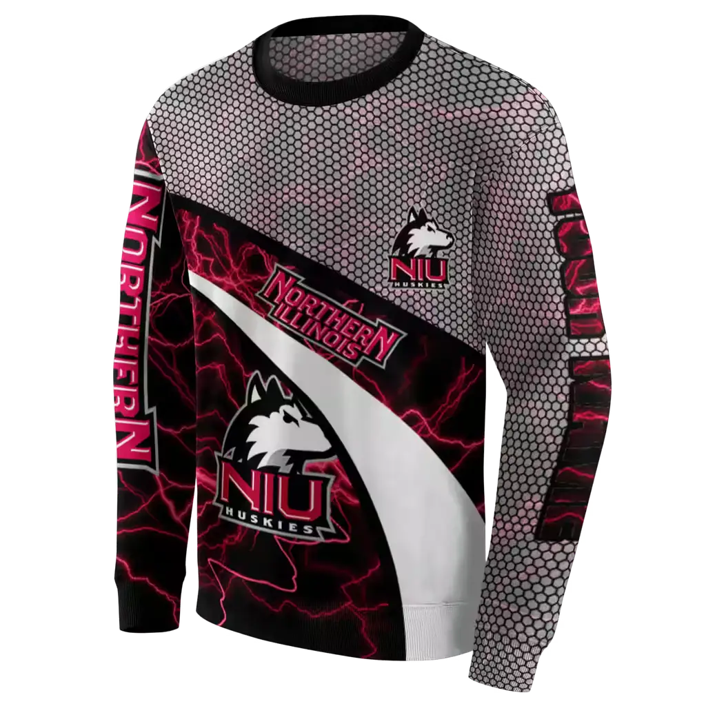 customized northern illinois huskies hexagonal mesh red black gray hoodie new arrival customized northern illinois huskies hexagonal mesh red black gray hoodie new arrival