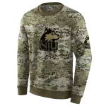 customized northern illinois huskies military style hoodie best selling