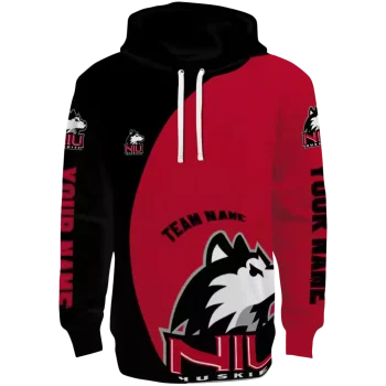 customized northern illinois huskies minimalist design red black hoodie best selling