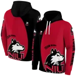 customized northern illinois huskies minimalist design red black hoodie best selling