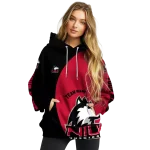 customized northern illinois huskies minimalist design red black hoodie best selling