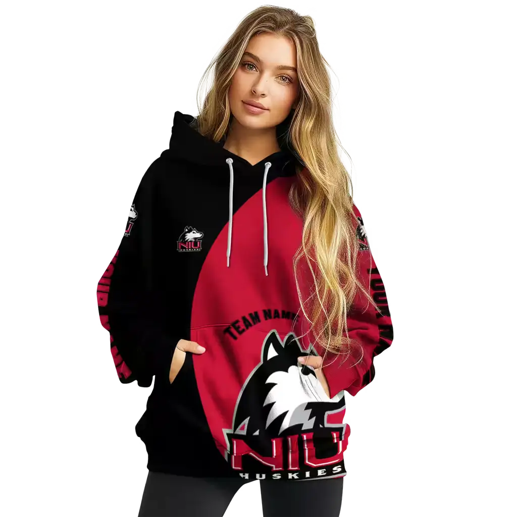 customized northern illinois huskies minimalist design red black hoodie high quality customized northern illinois huskies minimalist design red black hoodie high quality