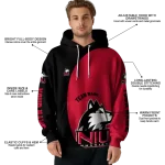customized northern illinois huskies minimalist design red black hoodie best selling
