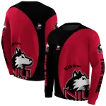 customized northern illinois huskies minimalist design red black hoodie best selling