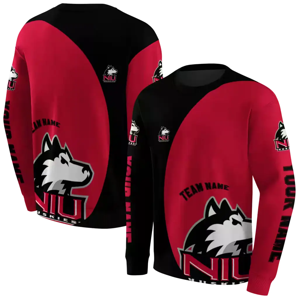 customized northern illinois huskies minimalist design red black hoodie premium grade customized northern illinois huskies minimalist design red black hoodie premium grade
