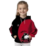customized northern illinois huskies minimalist design red black hoodie best selling