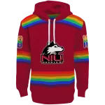 customized northern illinois huskies rainbow stripes red hoodie best selling
