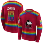 customized northern illinois huskies rainbow stripes red hoodie best selling