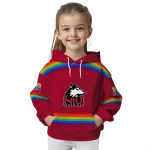customized northern illinois huskies rainbow stripes red hoodie best selling