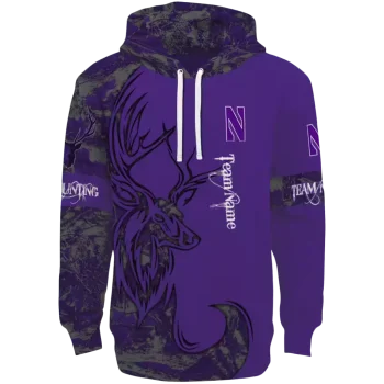 customized northwestern wildcats deer silhouette purple hoodie best selling