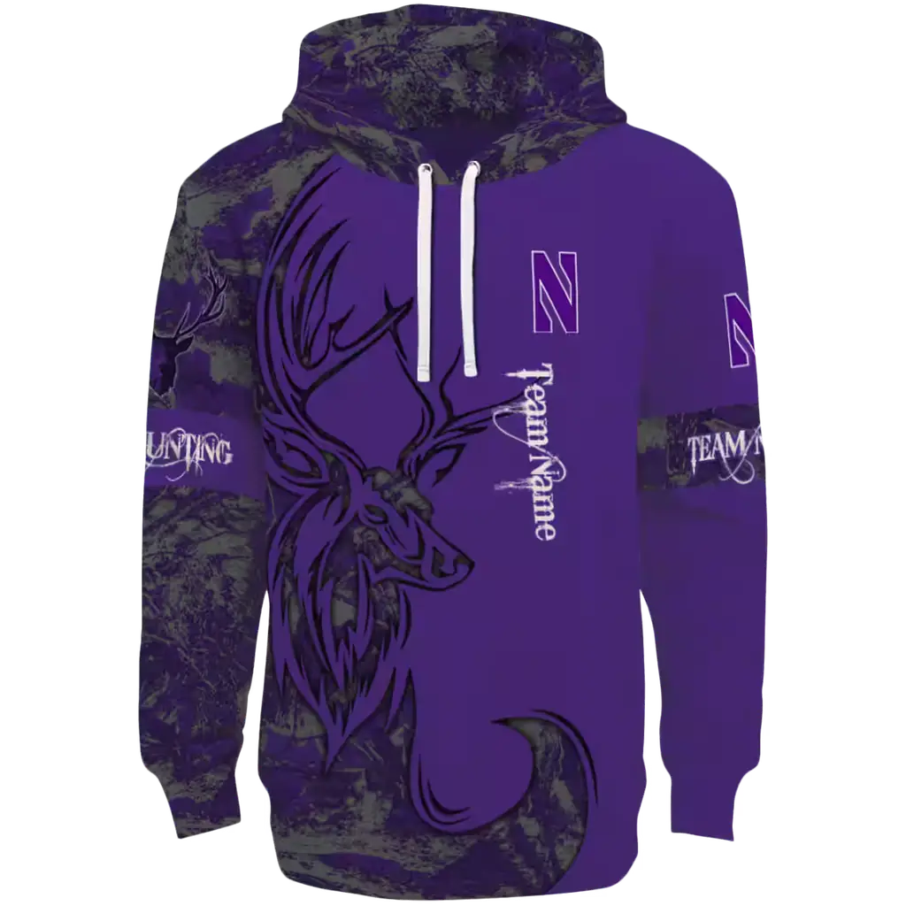 customized northwestern wildcats deer silhouette purple hoodie best selling customized northwestern wildcats deer silhouette purple hoodie best selling