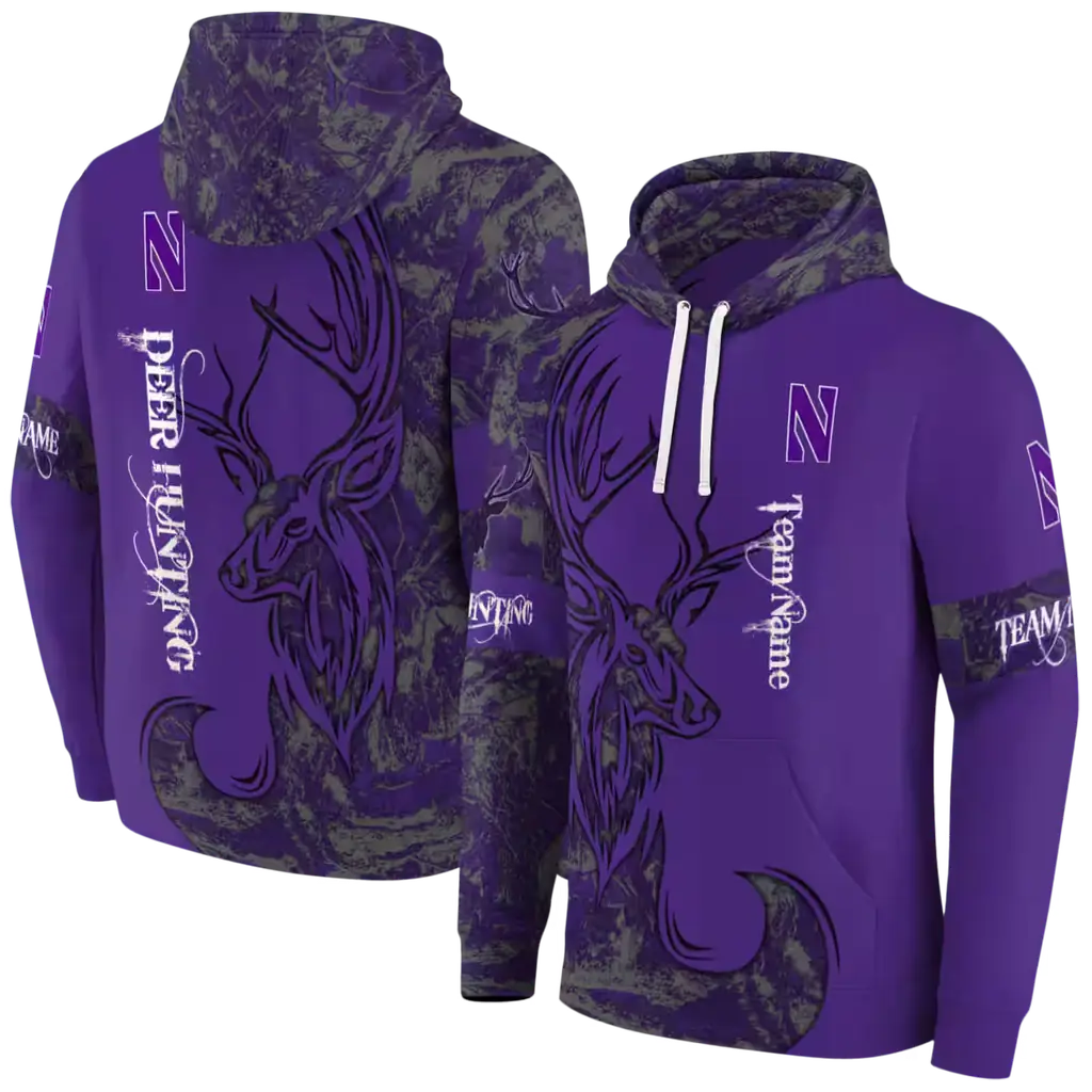 customized northwestern wildcats deer silhouette purple hoodie fashion forward customized northwestern wildcats deer silhouette purple hoodie fashion forward