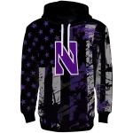 customized northwestern wildcats distressed flag purple black hoodie best selling