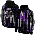 customized northwestern wildcats distressed flag purple black hoodie best selling