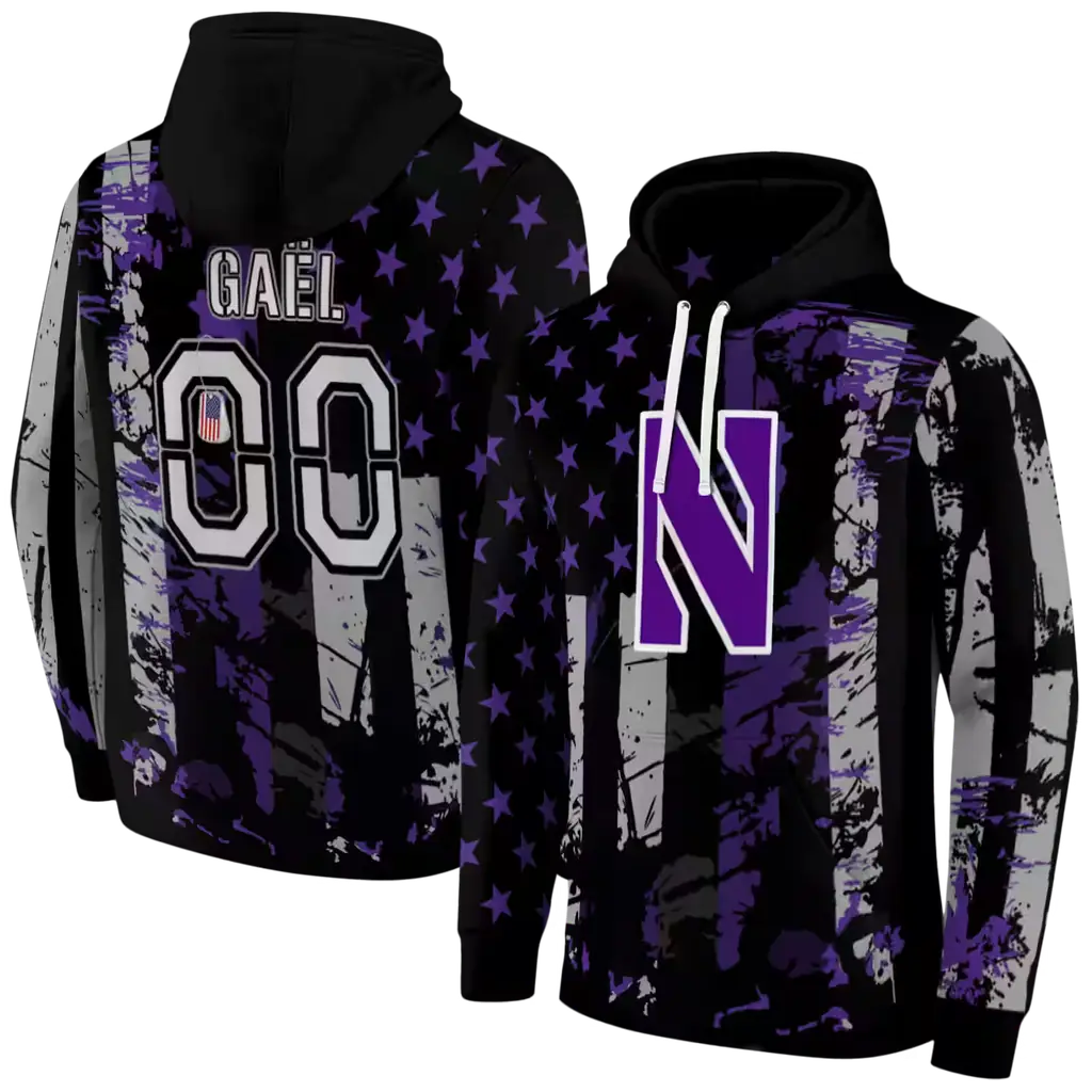 customized northwestern wildcats distressed flag purple black hoodie fashion forward customized northwestern wildcats distressed flag purple black hoodie fashion forward