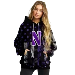 customized northwestern wildcats distressed flag purple black hoodie best selling