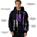 customized northwestern wildcats distressed flag purple black hoodie best selling
