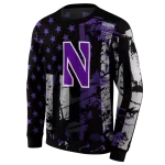customized northwestern wildcats distressed flag purple black hoodie best selling