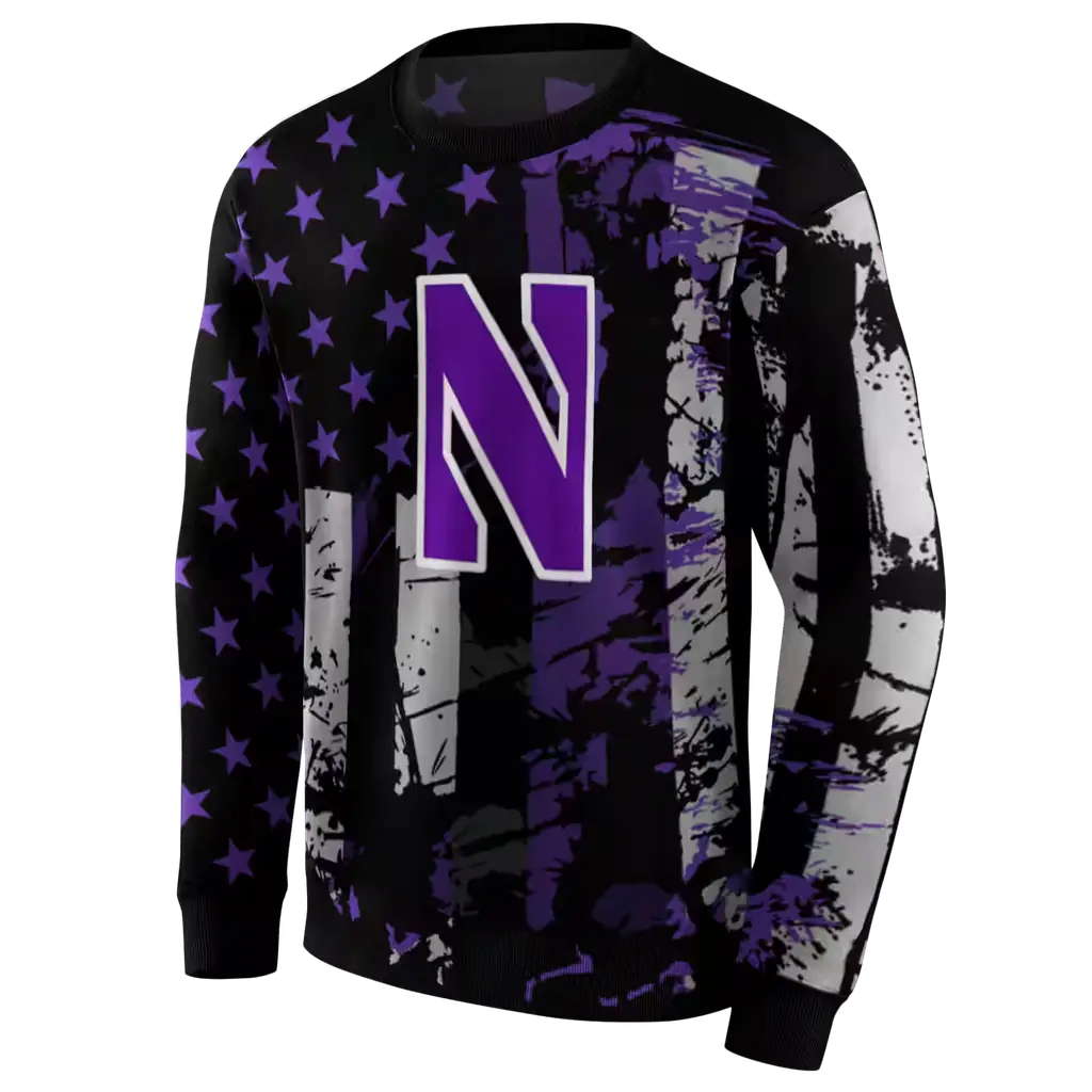 customized northwestern wildcats distressed flag purple black hoodie new arrival customized northwestern wildcats distressed flag purple black hoodie new arrival