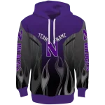 customized northwestern wildcats flame design purple hoodie best selling
