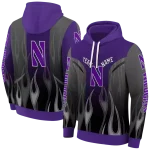 customized northwestern wildcats flame design purple hoodie best selling