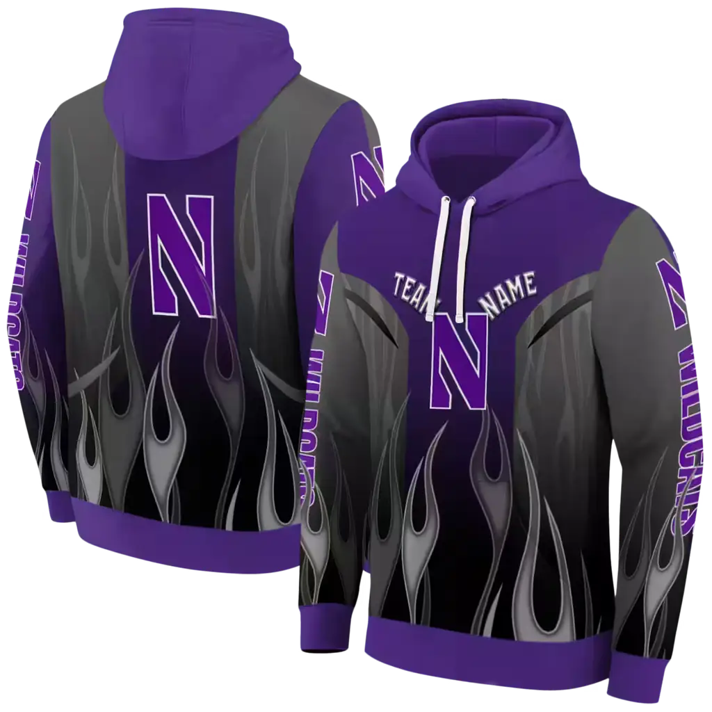 customized northwestern wildcats flame design purple hoodie fashion forward customized northwestern wildcats flame design purple hoodie fashion forward