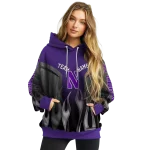 customized northwestern wildcats flame design purple hoodie best selling