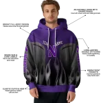 customized northwestern wildcats flame design purple hoodie best selling