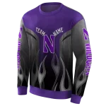 customized northwestern wildcats flame design purple hoodie best selling
