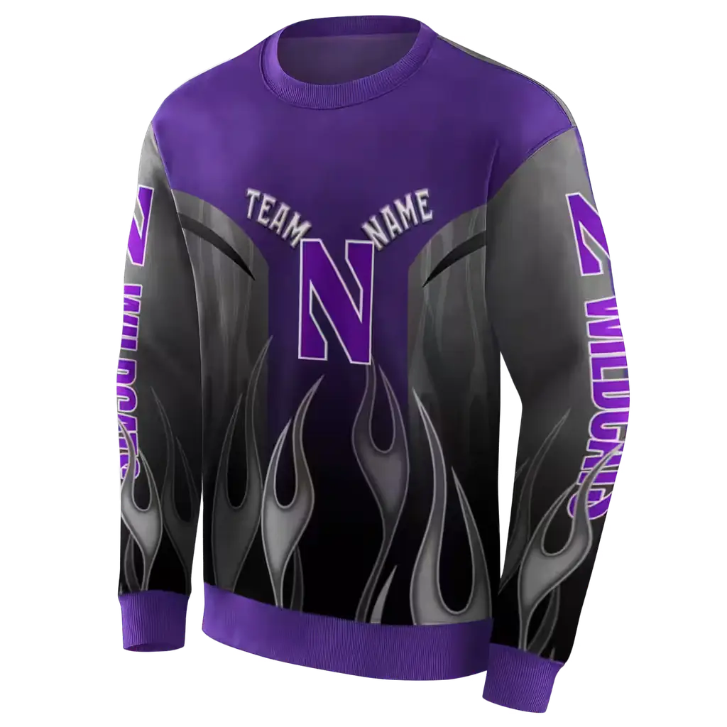customized northwestern wildcats flame design purple hoodie new arrival customized northwestern wildcats flame design purple hoodie new arrival