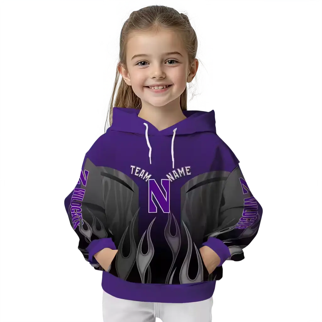 customized northwestern wildcats flame design purple hoodie top rated customized northwestern wildcats flame design purple hoodie top rated