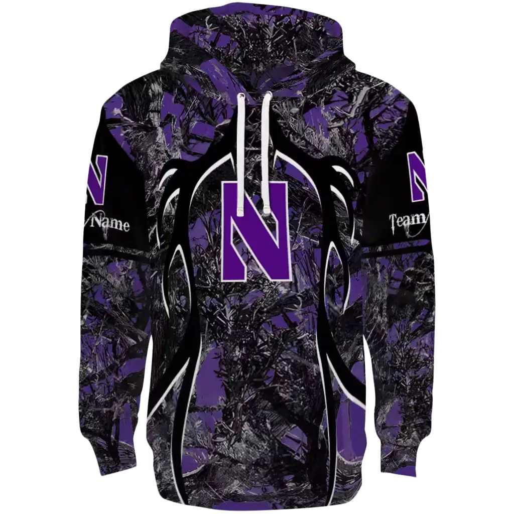 customized northwestern wildcats hunting theme purple black hoodie best selling customized northwestern wildcats hunting theme purple black hoodie best selling