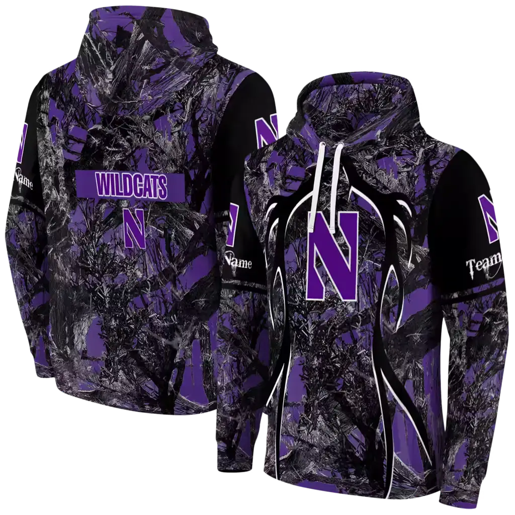 customized northwestern wildcats hunting theme purple black hoodie fashion forward customized northwestern wildcats hunting theme purple black hoodie fashion forward