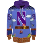 customized northwestern wildcats mario blue black hoodie best selling