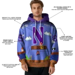 customized northwestern wildcats mario blue black hoodie best selling