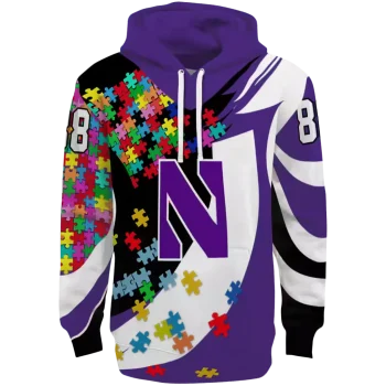 customized northwestern wildcats puzzle pieces purple hoodie best selling