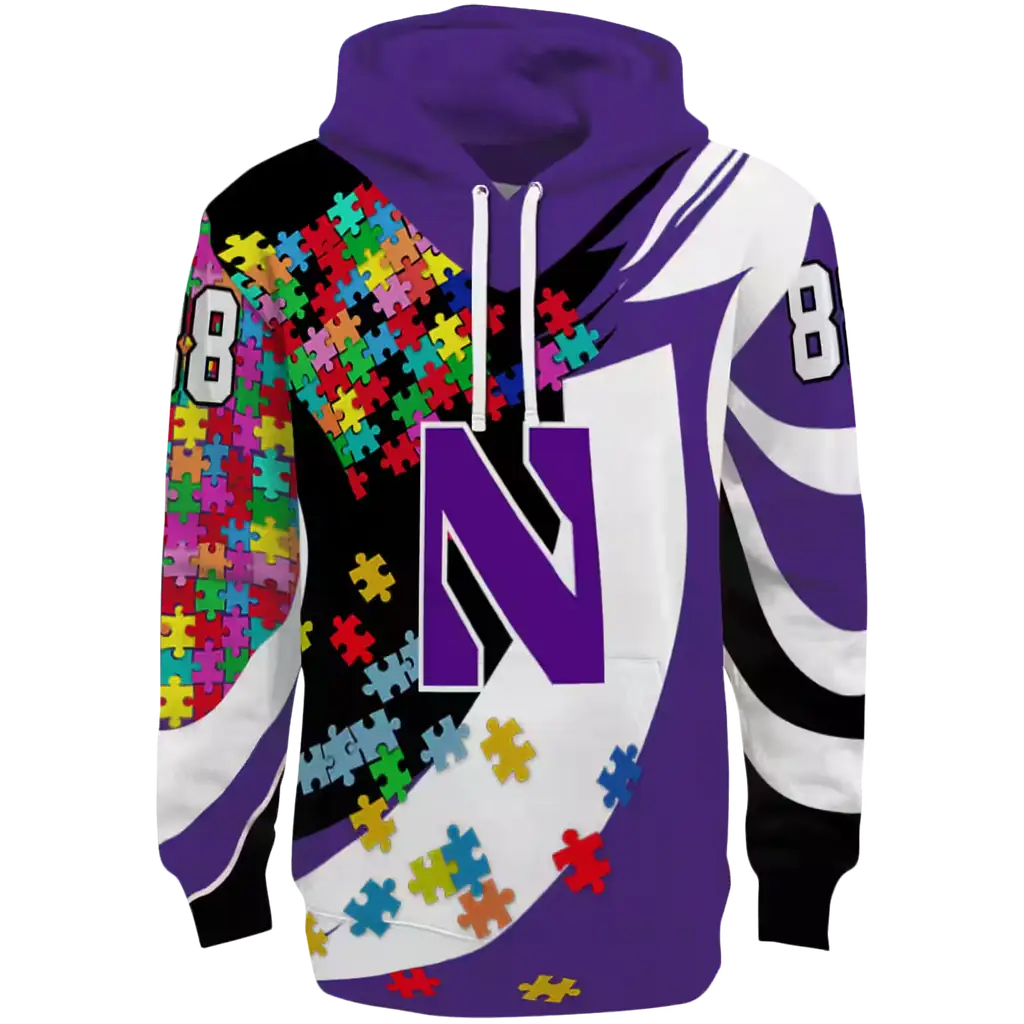 customized northwestern wildcats puzzle pieces purple hoodie best selling customized northwestern wildcats puzzle pieces purple hoodie best selling