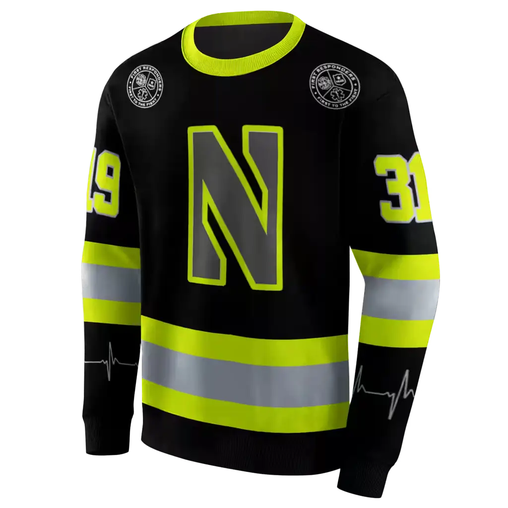 customized northwestern wildcats safety motif black neon green hoodie new arrival customized northwestern wildcats safety motif black neon green hoodie new arrival